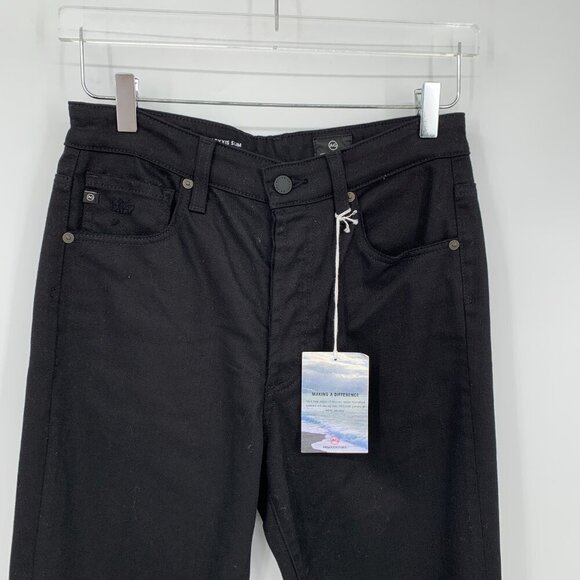 AG Adriano Goldschmied Alexxis jeans slim straight black denim distressed new 29 - Picture 3 of 6